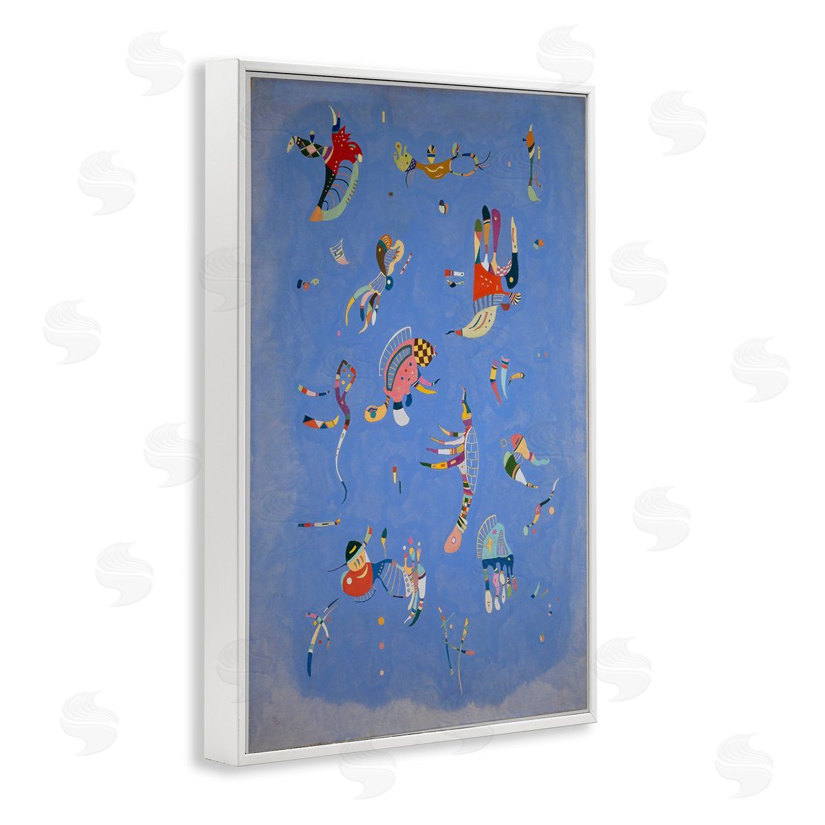 one1000paintings Kandinsky Sky Blue Painting White Framed Giclee Wall Art Print