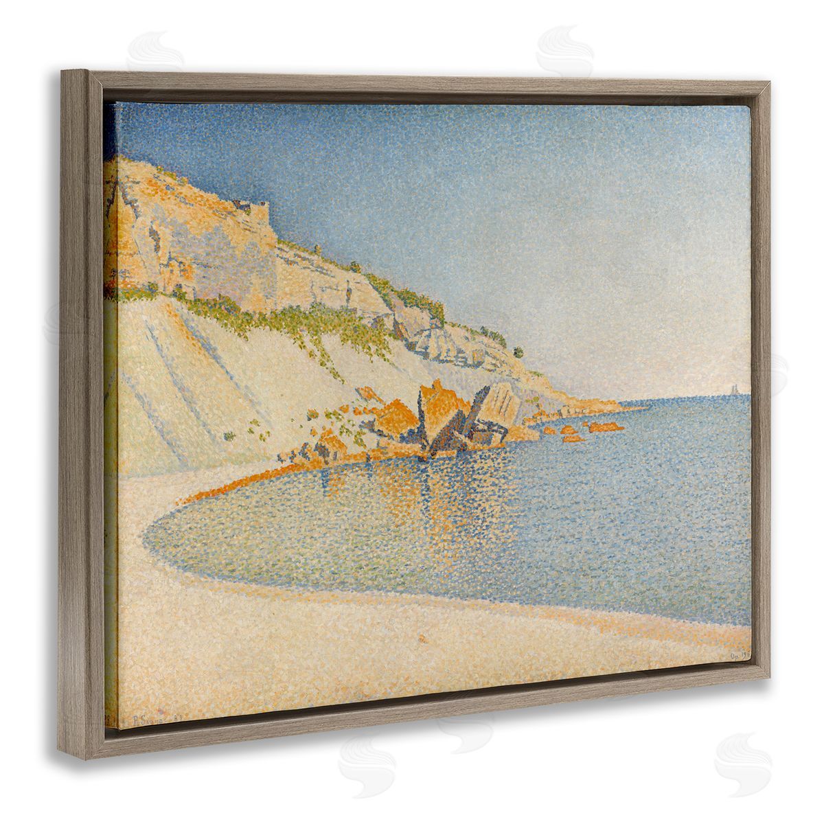 one1000paintings Classical Paul Signac Painting Brown Floating Frame Canvas Wall Art Print