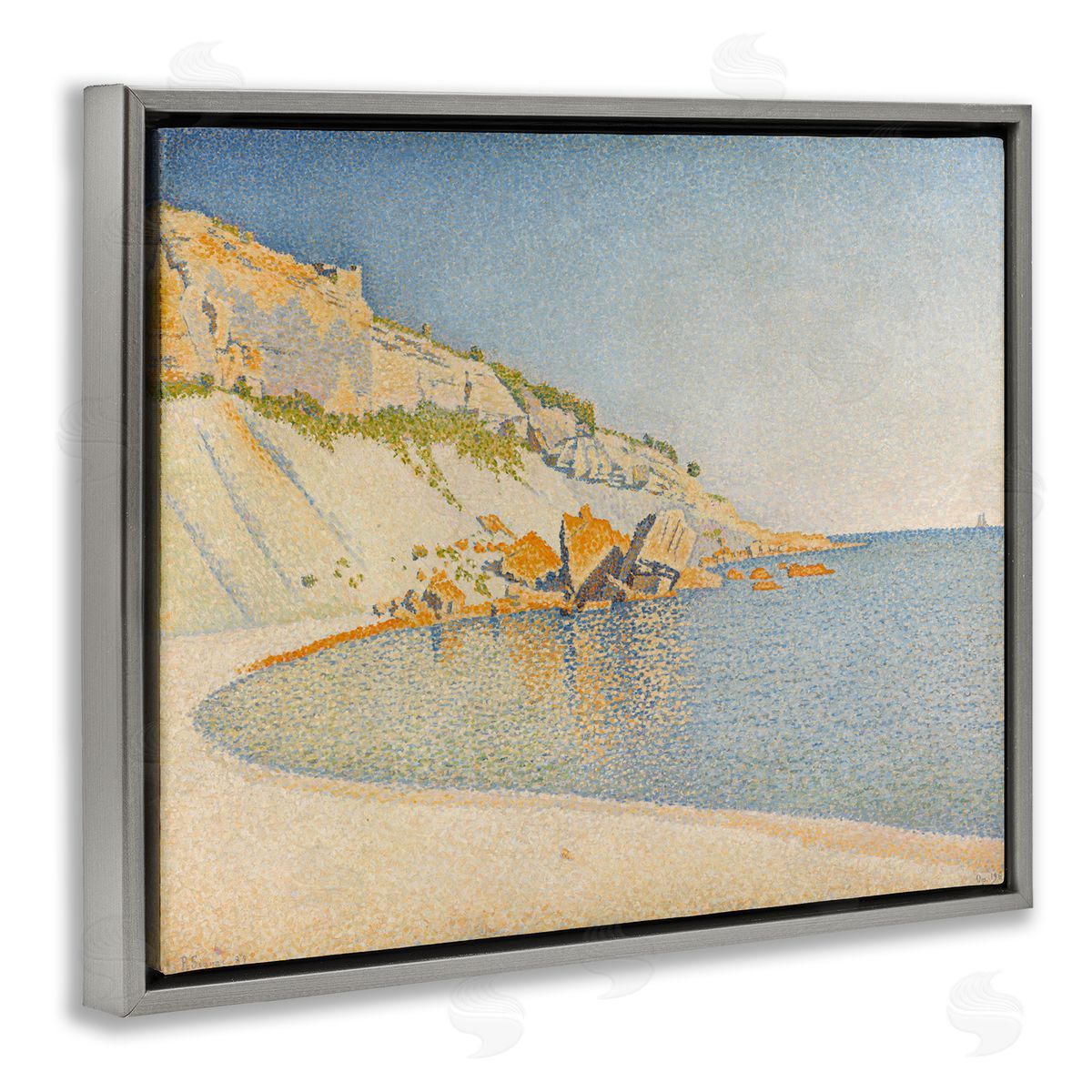 one1000paintings Classical Paul Signac Painting Gray Floating Frame Canvas Wall Art Print
