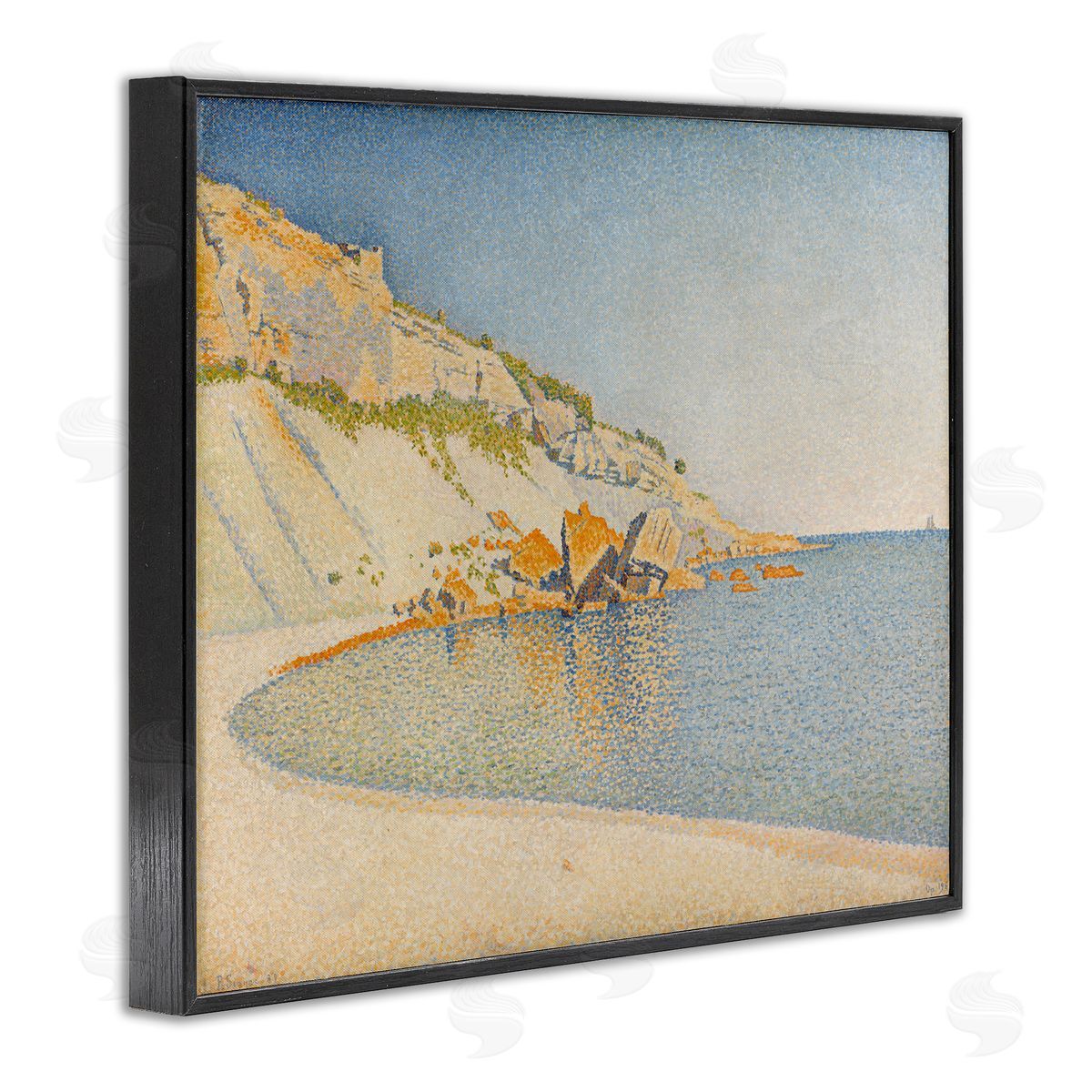 one1000paintings Classical Paul Signac Painting Black Framed Giclee Wall Art Print