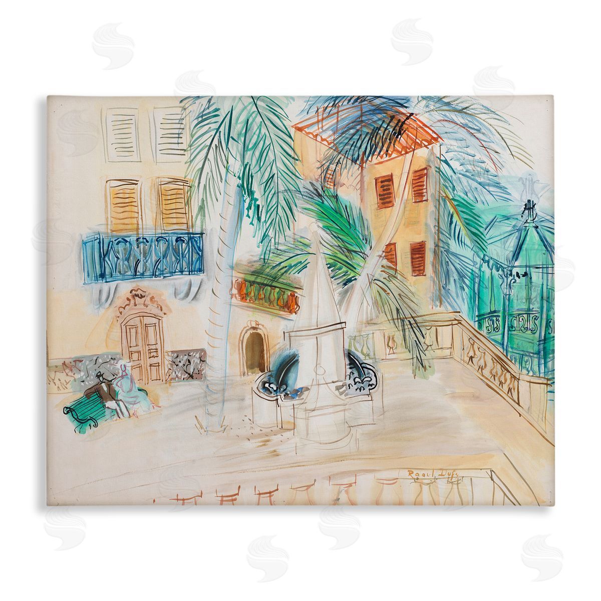 one1000paintings Couple Sur Un Banc Dufy Classic Canvas Wall Art Print