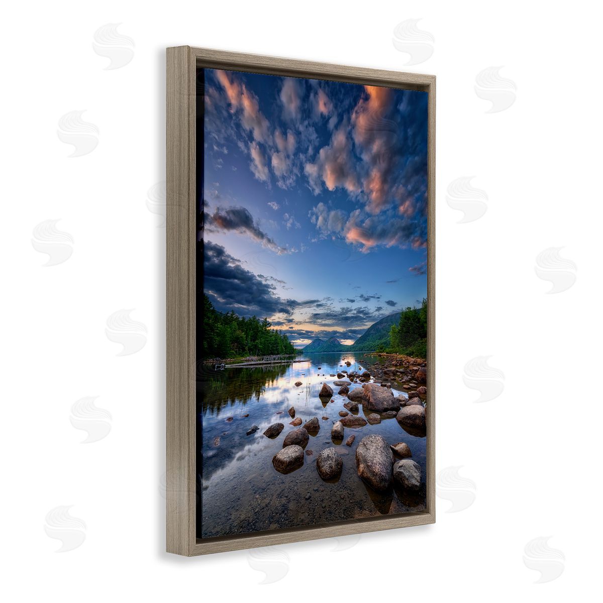 Rick Berk Rocky Mountainous Shore Brown Floating Frame Canvas Wall Art Print