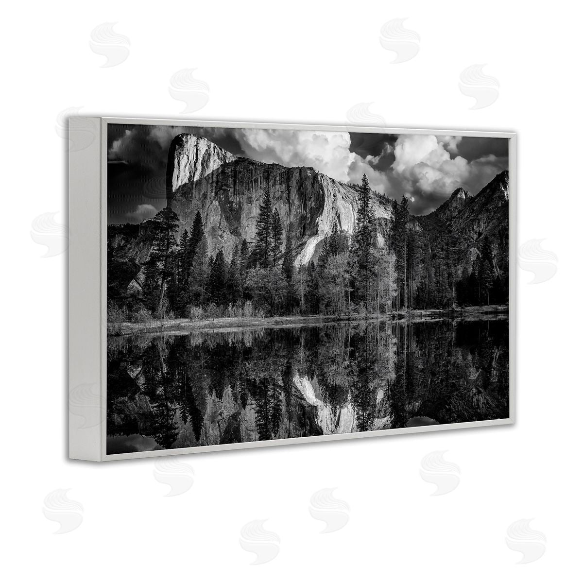 Rick Berk Forest Trees Lake Reflection White Framed Giclee Wall Art Print