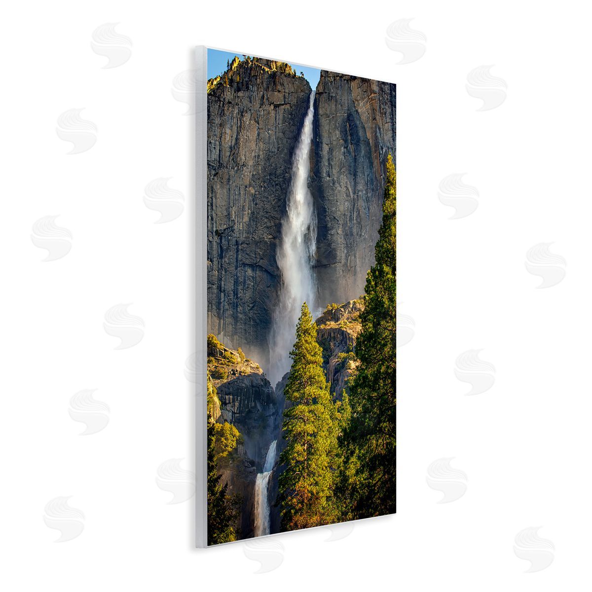 Rick Berk Waterfall Between Cliffs Wooden Wall Plaque Art Print