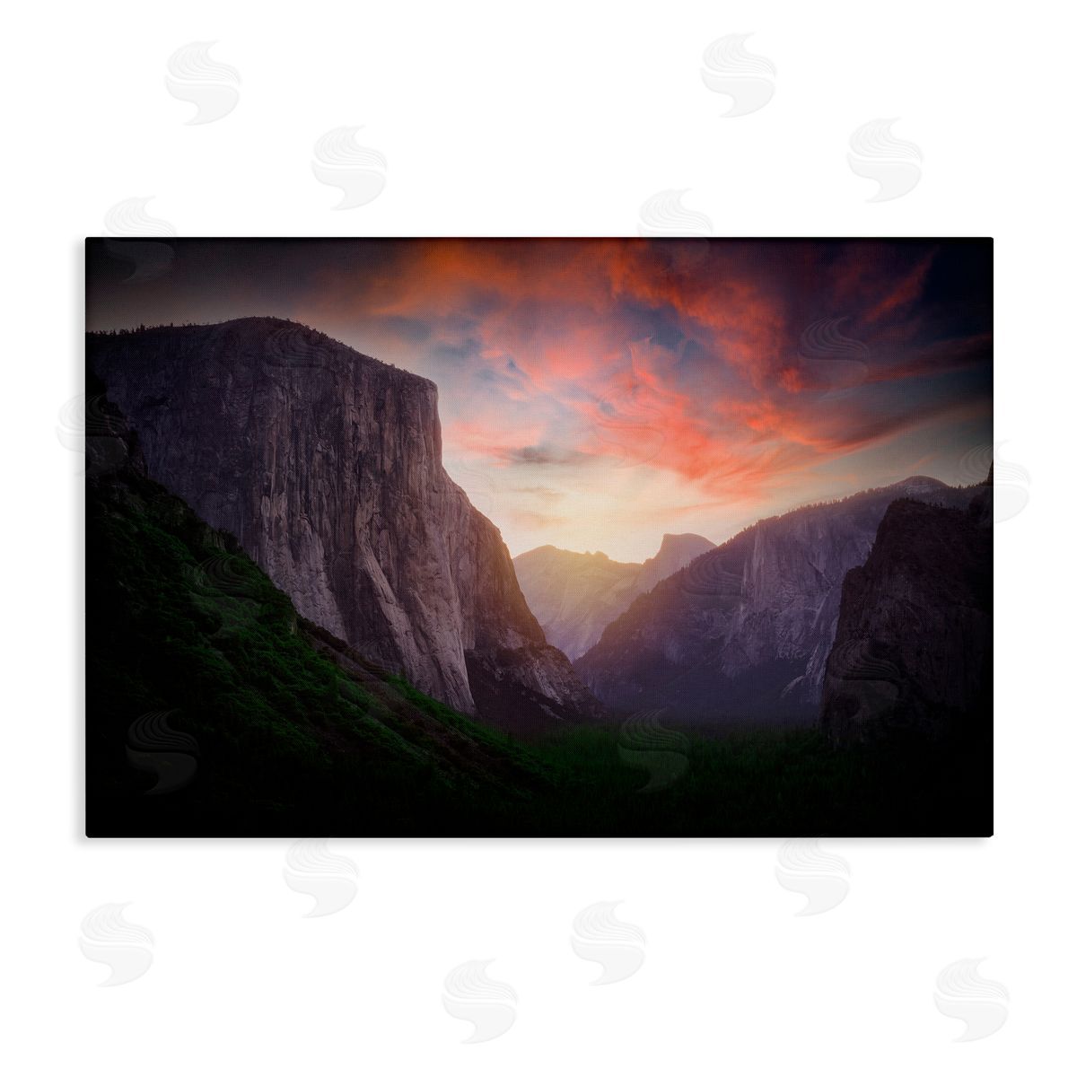 Rick Berk Sunset Through Mountain Cliffs Canvas Wall Art Print
