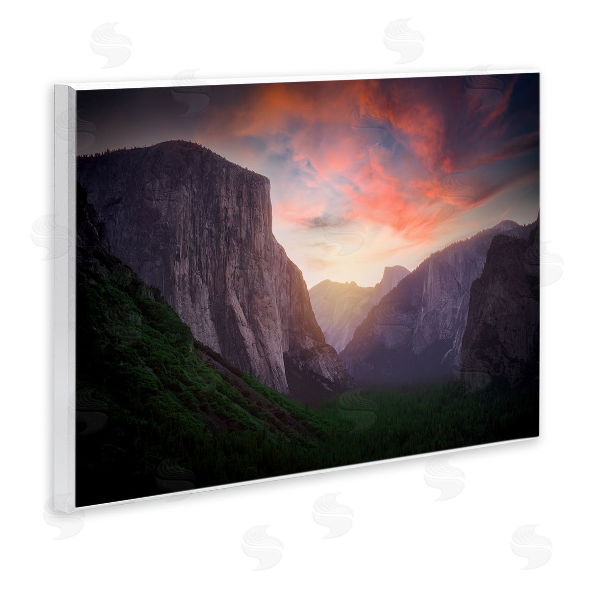 Rick Berk Sunset Through Mountain Cliffs Wooden Wall Plaque Art Print