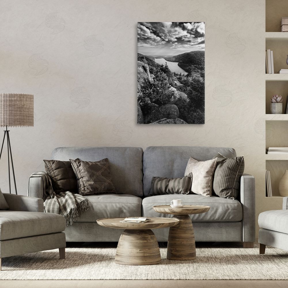 Rick Berk Looking Over Cliffs Landscape Canvas Wall Art Print in Room