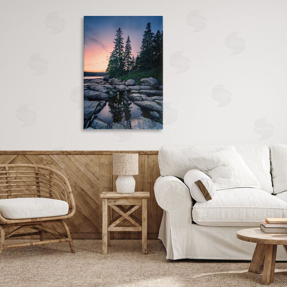 Rick Berk Trees Reflected in Tide Pool Canvas Wall Art Print in Room