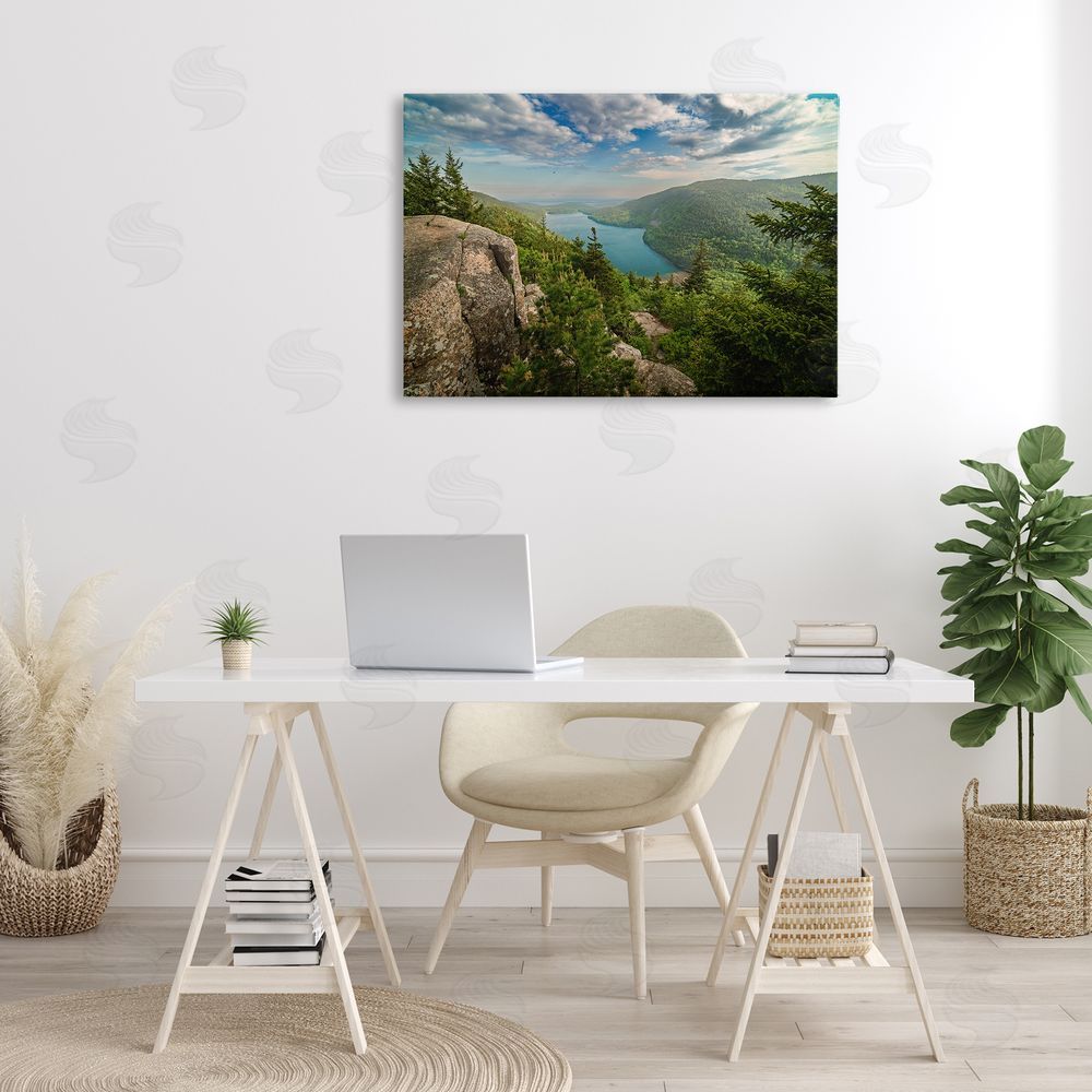 Rick Berk Lake View Over Mountains Canvas Wall Art Print in Room