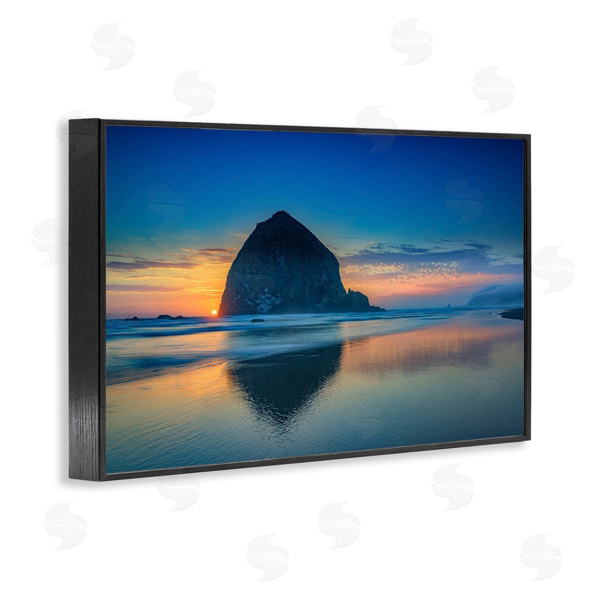 Rick Berk Deep Sunset Island View Black Framed Giclee Wall Art Print