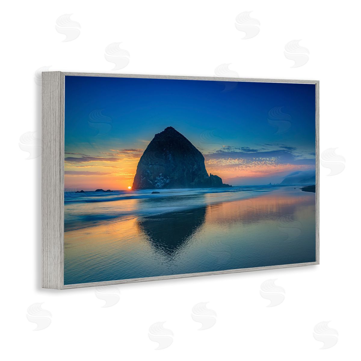 Rick Berk Deep Sunset Island View Gray Framed Giclee Wall Art Print
