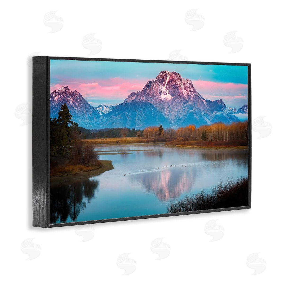 Rick Berk Vast Mountain Lake Photography Black Framed Giclee Wall Art Print