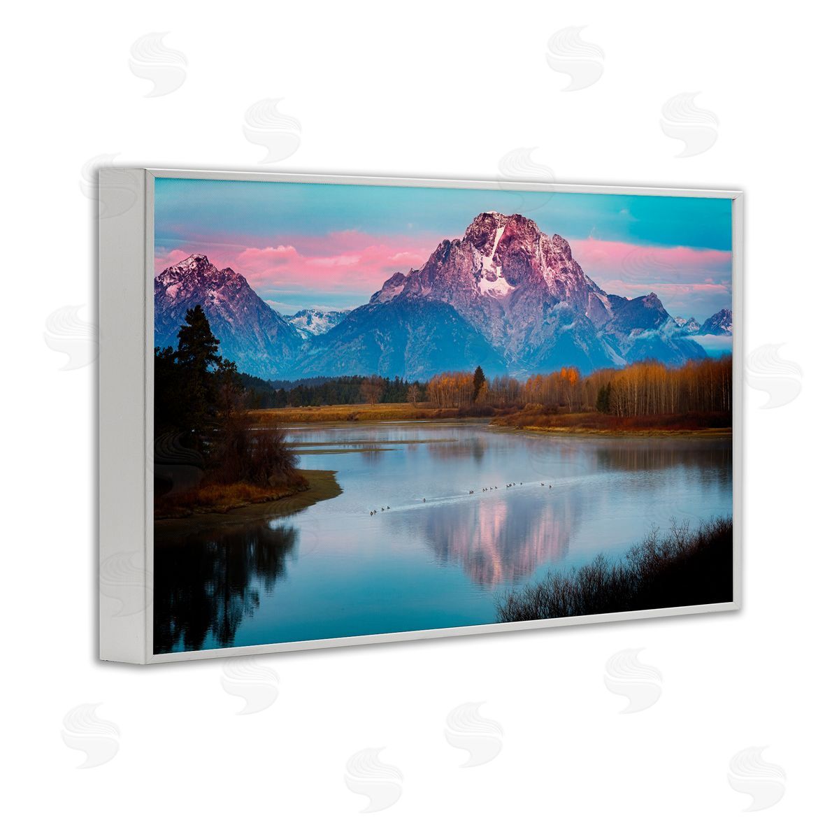 Rick Berk Vast Mountain Lake Photography White Framed Giclee Wall Art Print