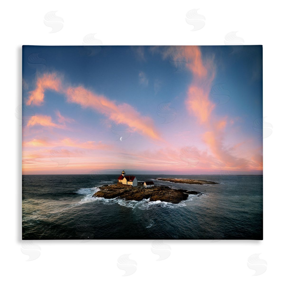 Rick Berk Coastal Island Moon Overhead Canvas Wall Art Print
