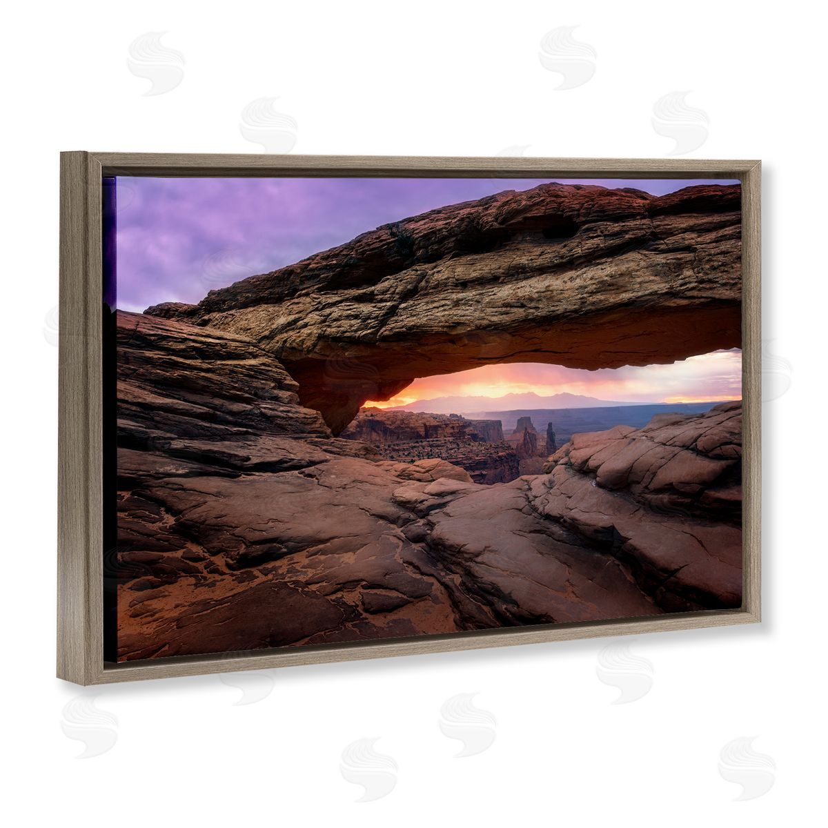 Rick Berk Natural Canyon Rock Arch Brown Floating Frame Canvas Wall Art Print