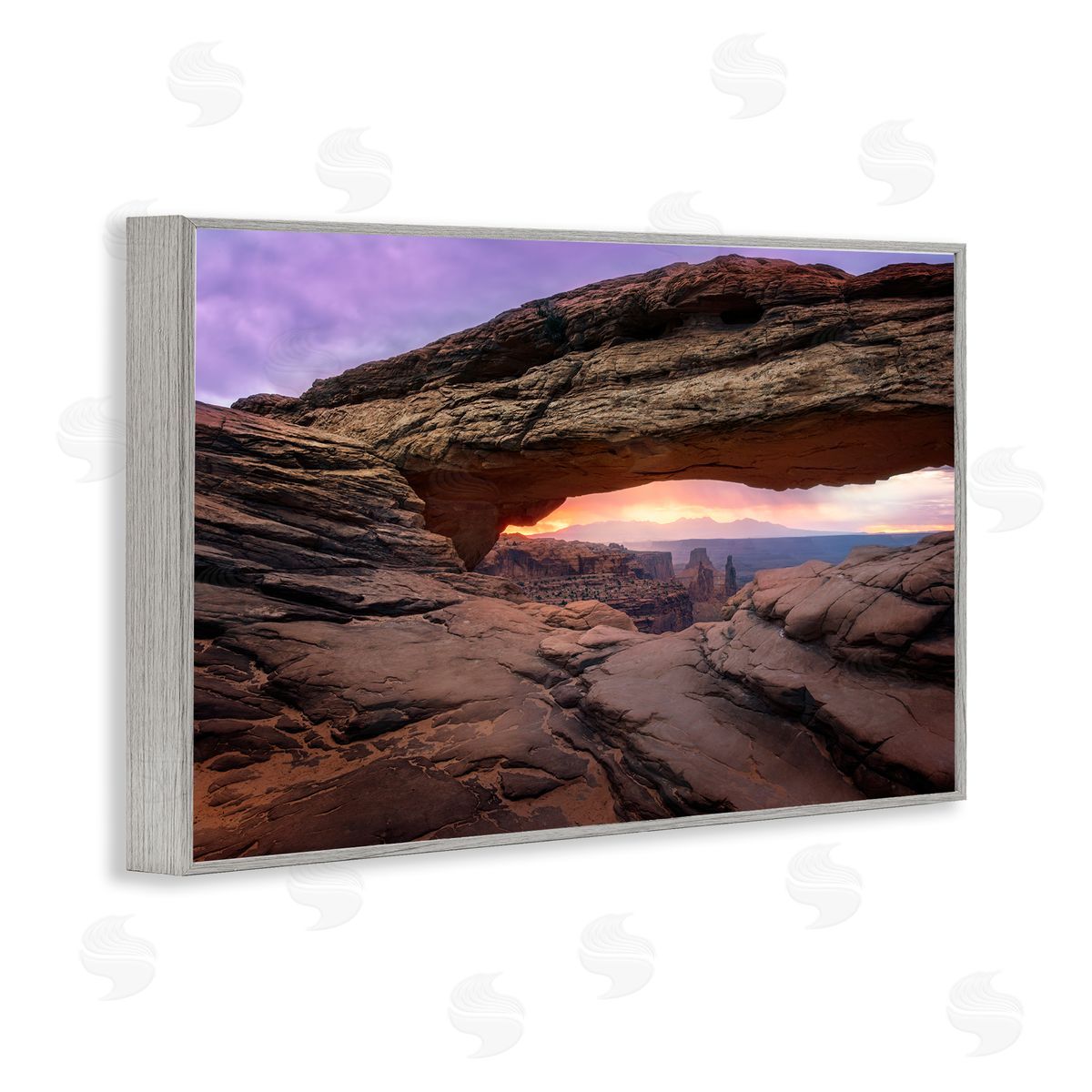Rick Berk Natural Canyon Rock Arch Gray Framed Giclee Wall Art Print