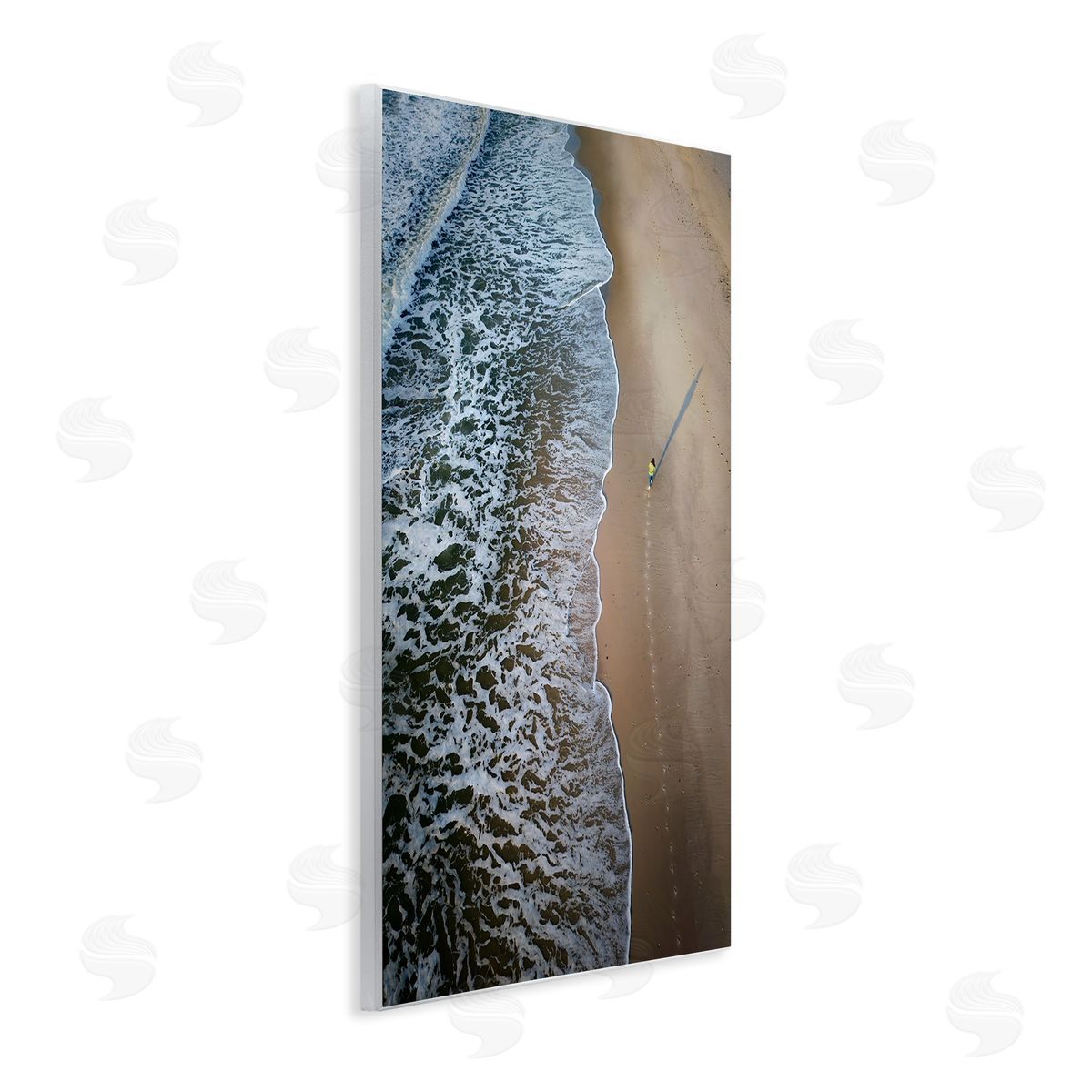 Rick Berk Vertical Aerial Beach View Wooden Wall Plaque Art Print
