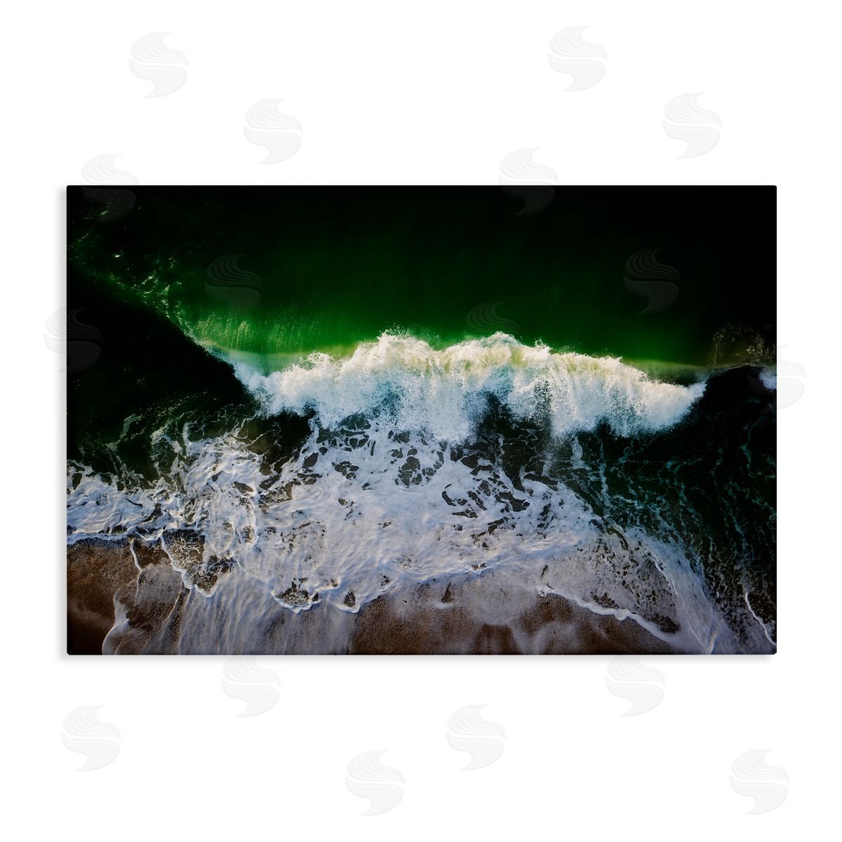Rick Berk Deep Green Wave Splash Canvas Wall Art Print