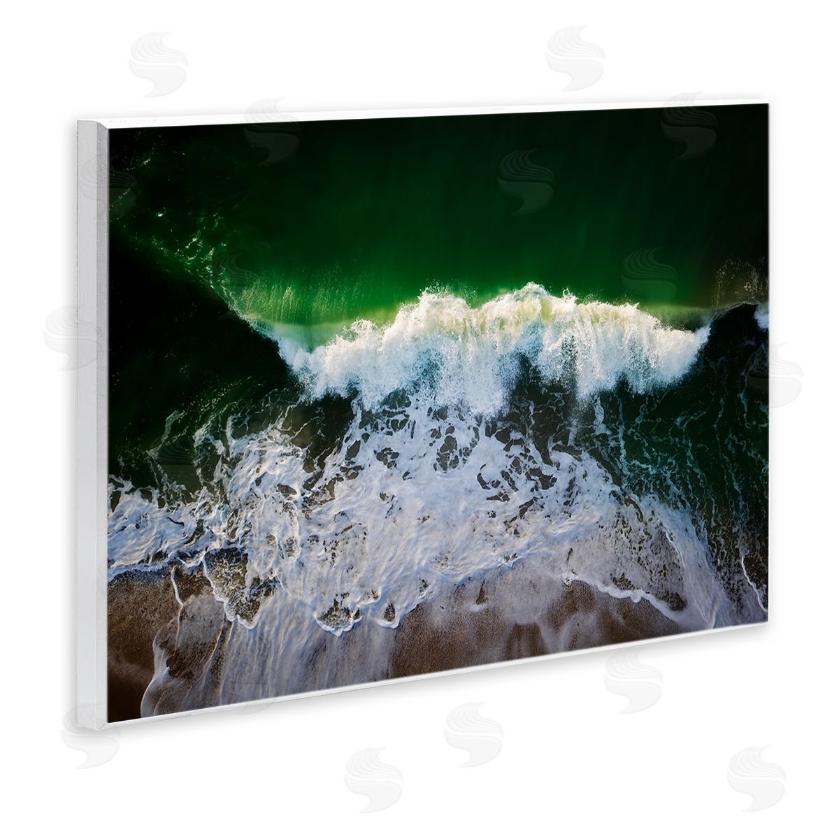 Rick Berk Deep Green Wave Splash Wooden Wall Plaque Art Print
