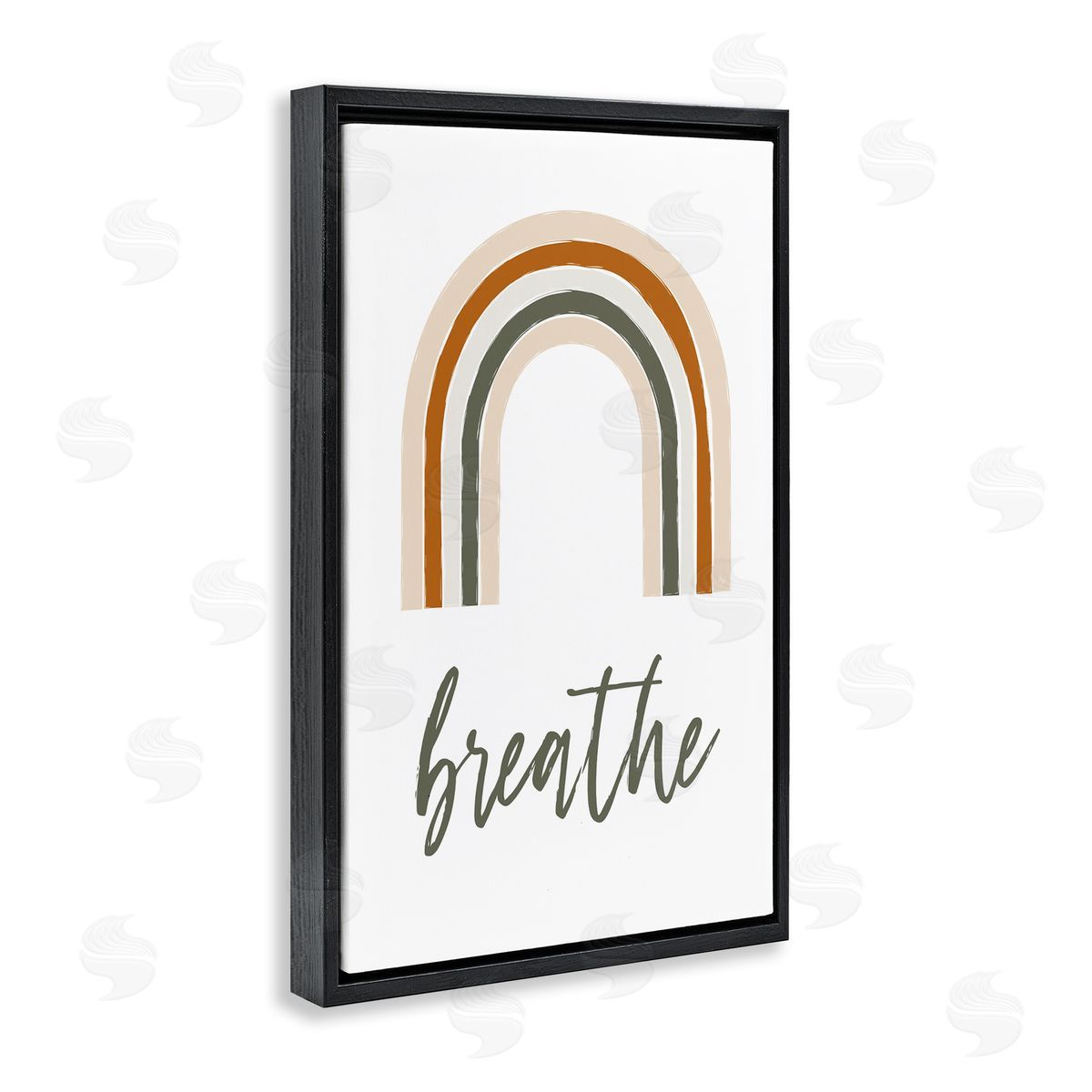 Martina Pavlova Breathe with Subtle Earth Tones Black Floating Frame Canvas Wall Art Print