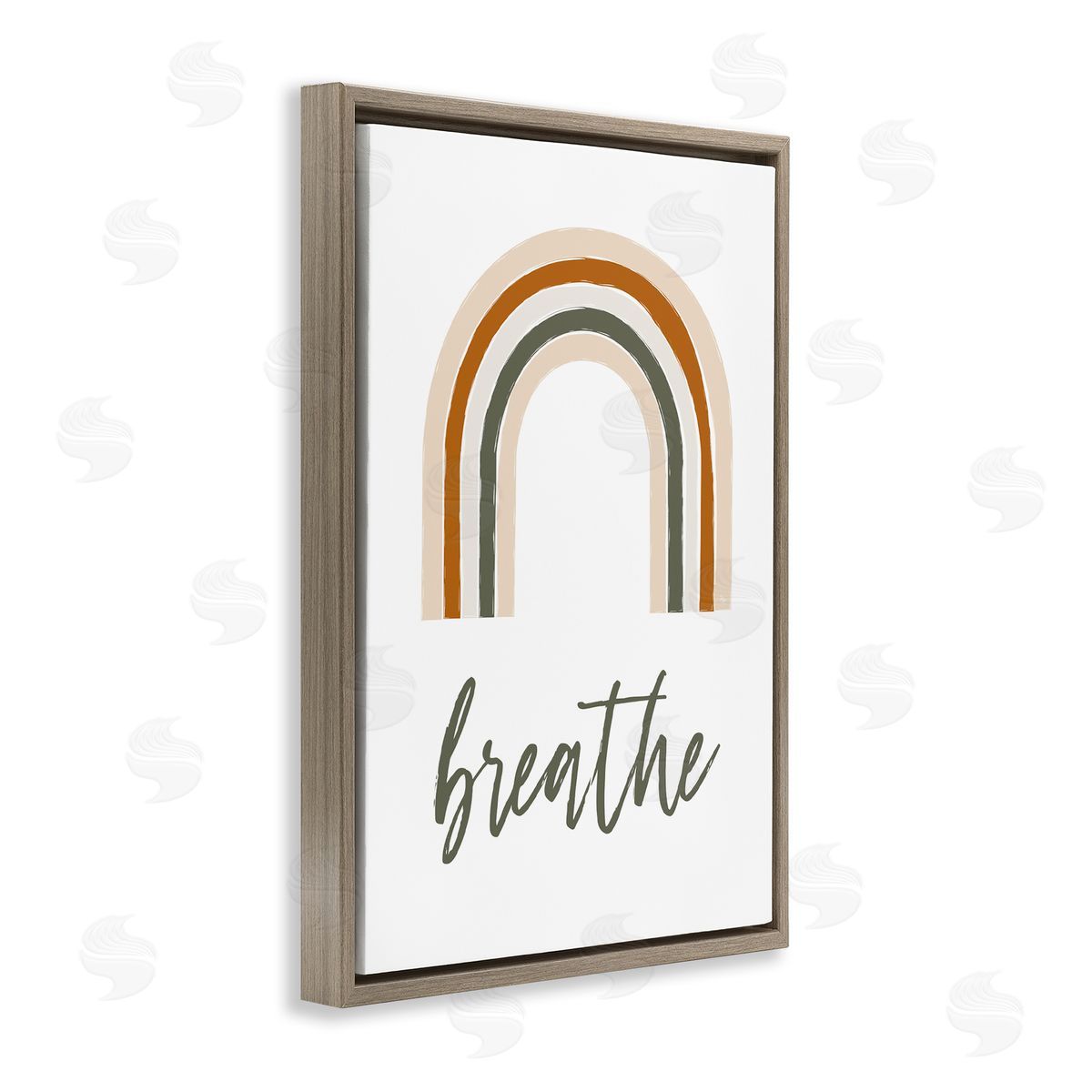 Martina Pavlova Breathe with Subtle Earth Tones Brown Floating Frame Canvas Wall Art Print