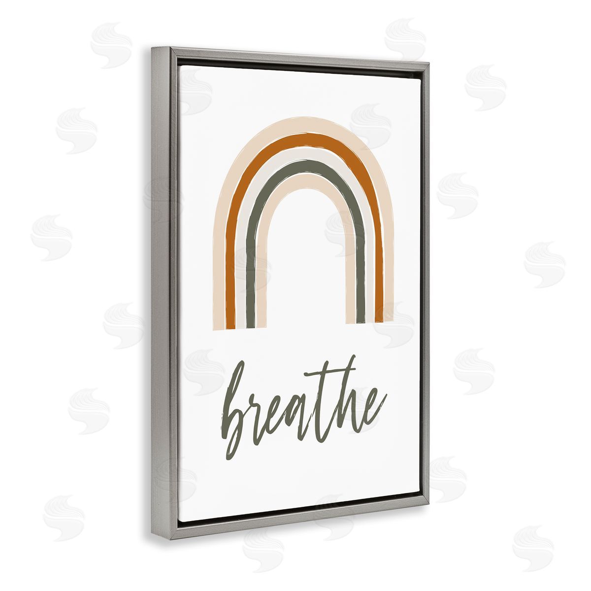Martina Pavlova Breathe with Subtle Earth Tones Gray Floating Frame Canvas Wall Art Print