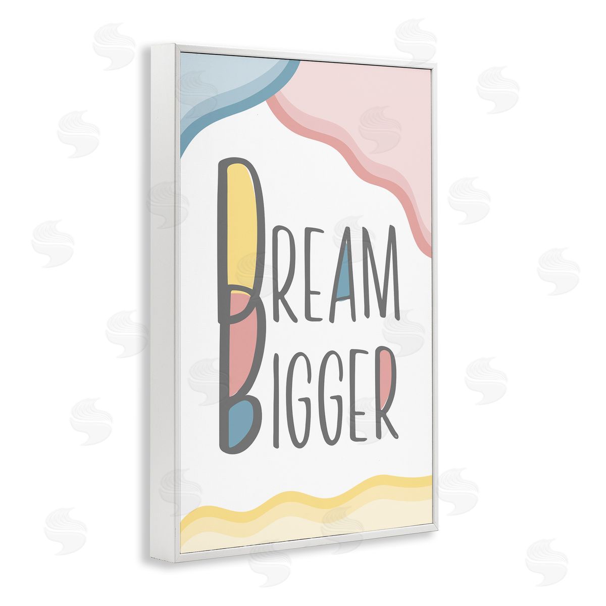 Martina Pavlova Dream Bigger Pastel Shapes White Framed Giclee Wall Art Print