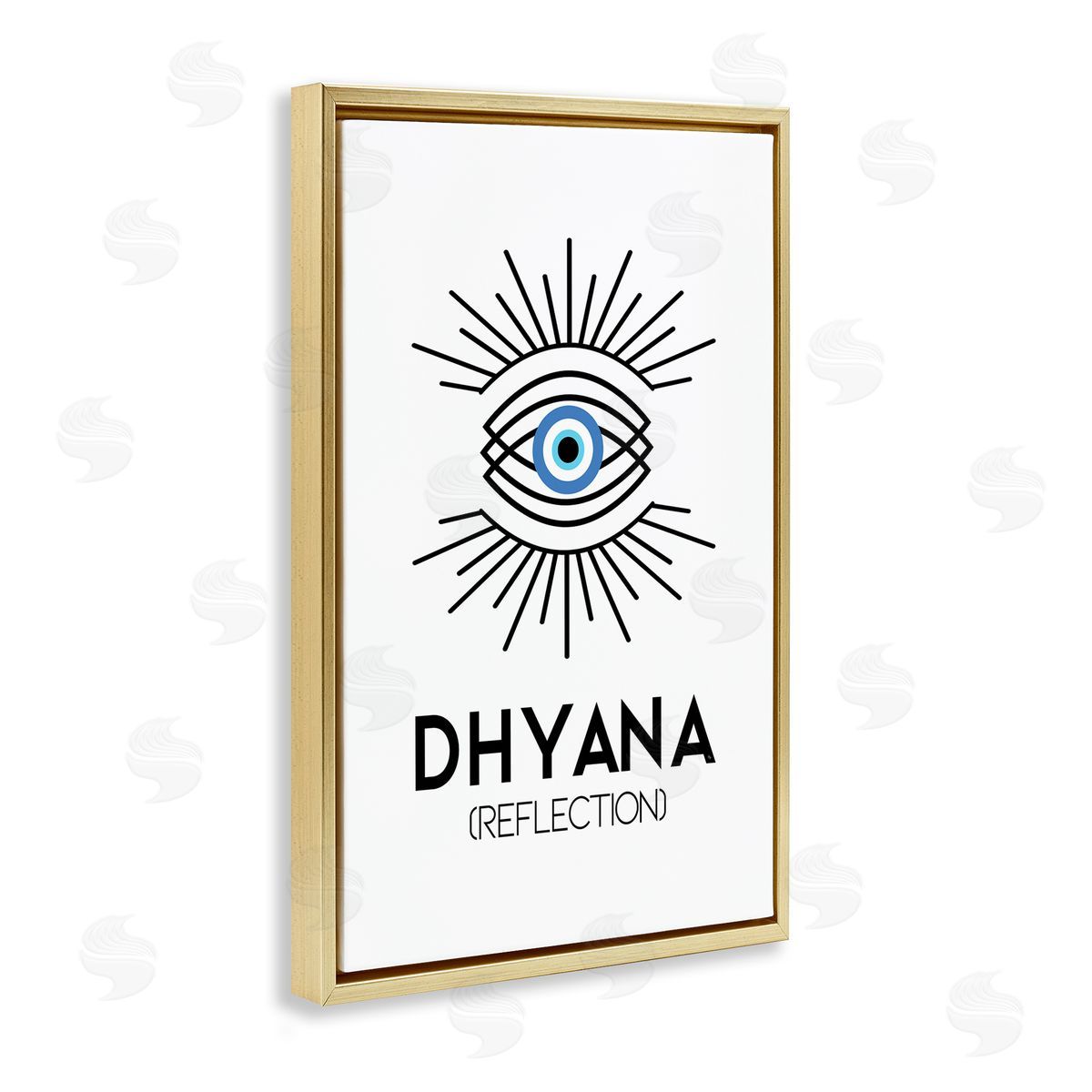 Martina Pavlova Dhyana Reflection Eye Gold Floating Frame Canvas Wall Art Print