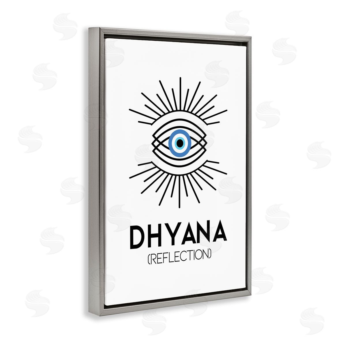 Martina Pavlova Dhyana Reflection Eye Gray Floating Frame Canvas Wall Art Print