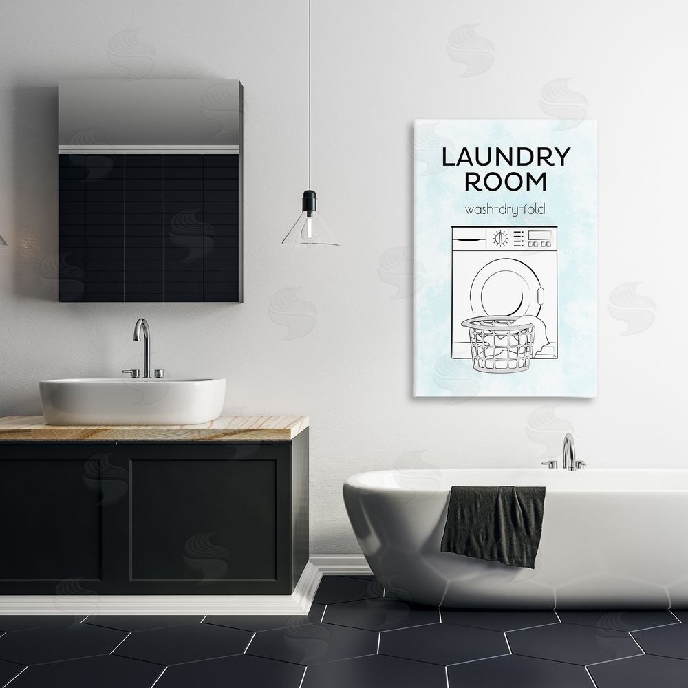 Martina Pavlova Minimal Laundry Wash Dry Fold Canvas Wall Art Print in Room