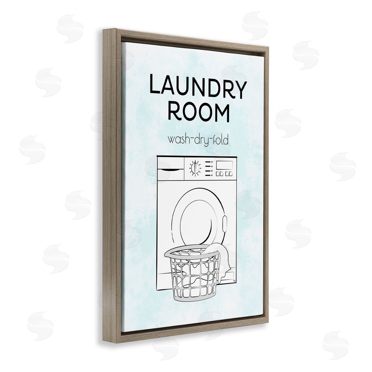 Martina Pavlova Minimal Laundry Wash Dry Fold Brown Floating Frame Canvas Wall Art Print