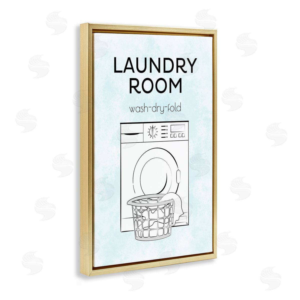 Martina Pavlova Minimal Laundry Wash Dry Fold Gold Floating Frame Canvas Wall Art Print