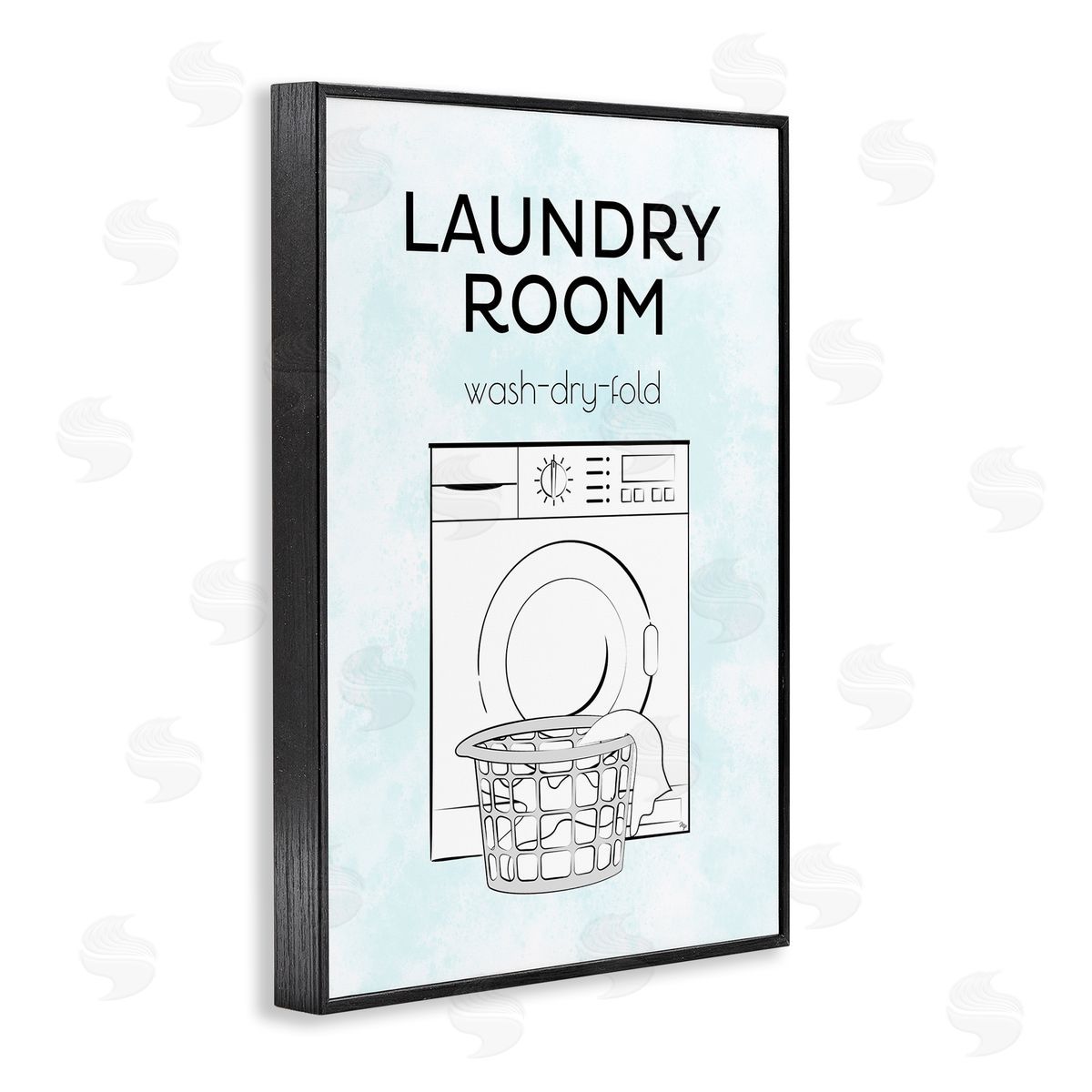 Martina Pavlova Minimal Laundry Wash Dry Fold Black Framed Giclee Wall Art Print