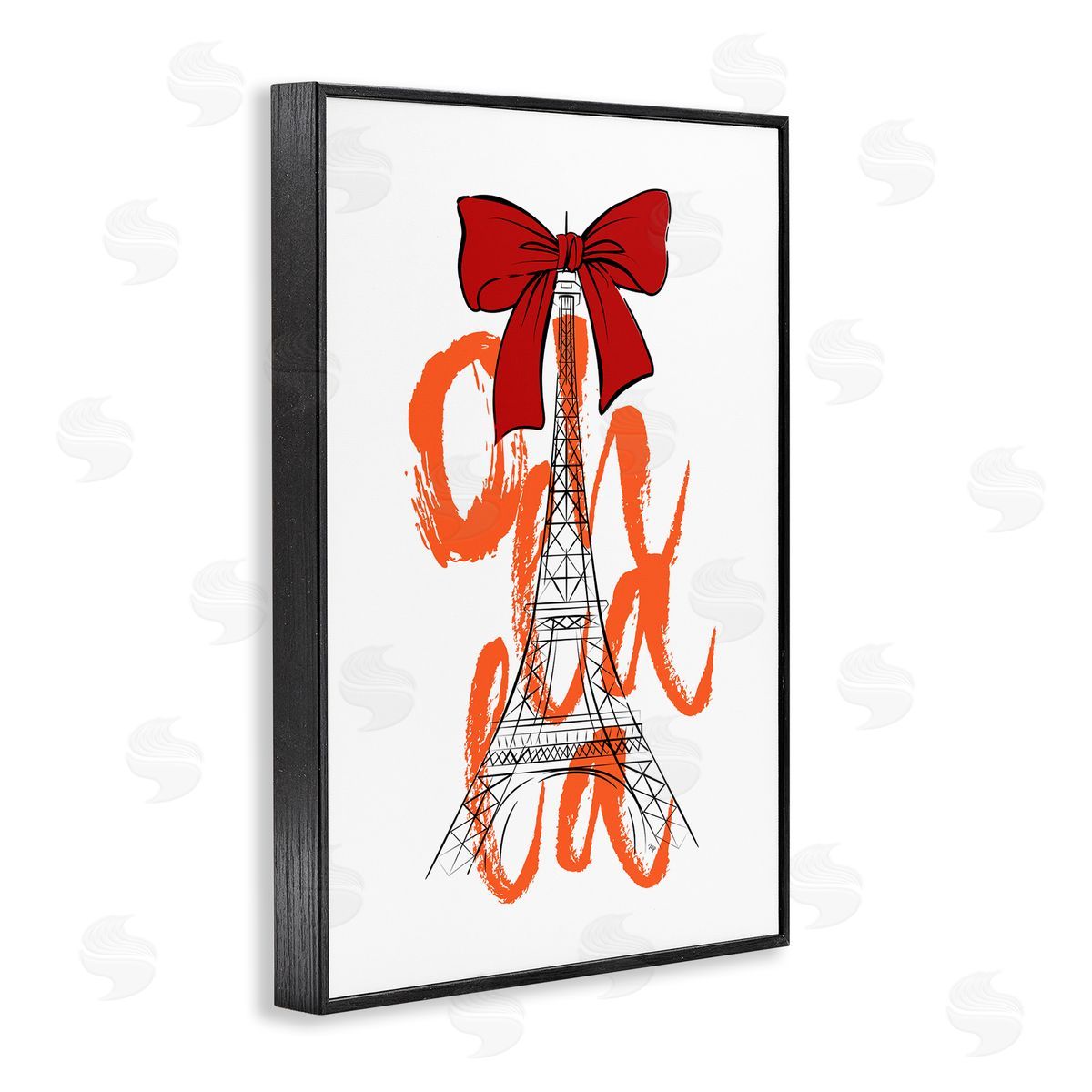 Martina Pavlova Oh La La Eiffel Tower Black Framed Giclee Wall Art Print