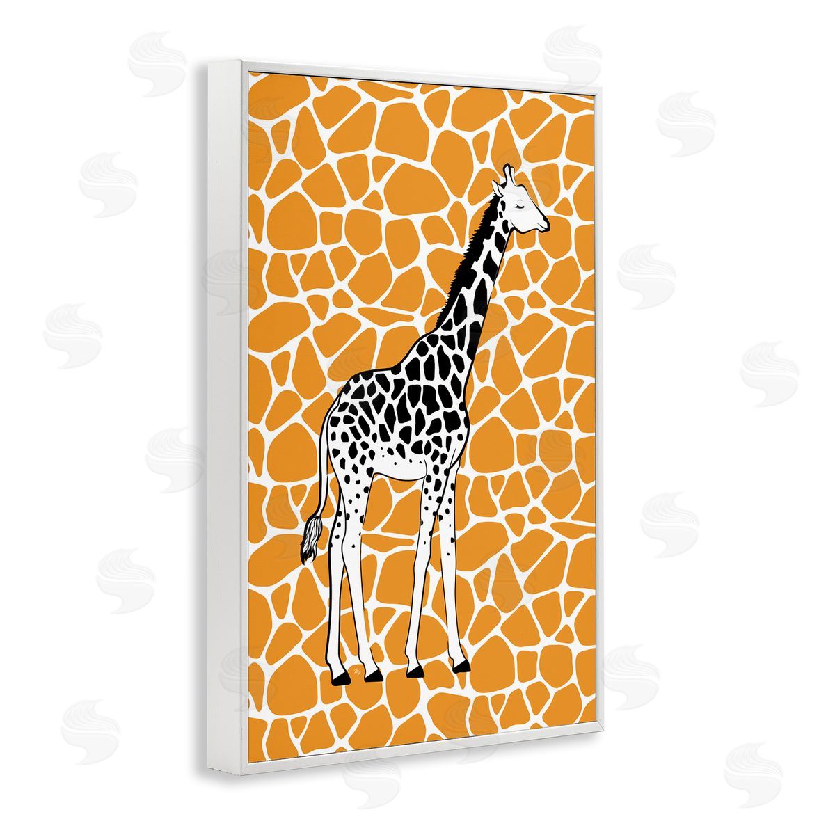 Martina Pavlova Giraffe Spots Pattern White Framed Giclee Wall Art Print