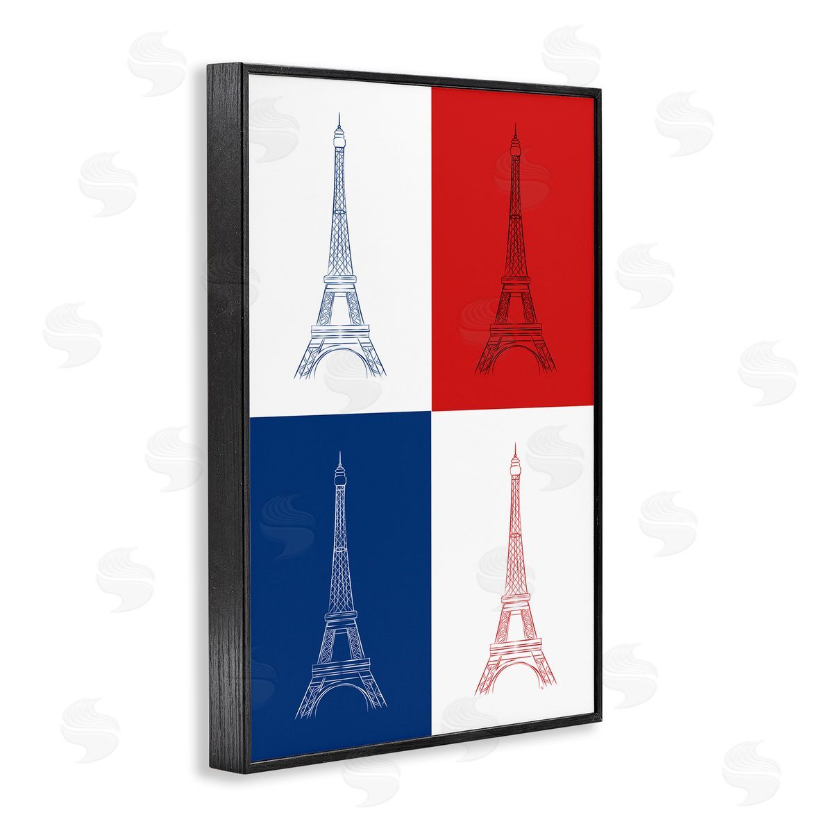 Martina Pavlova France Flag Eiffel Tower Black Framed Giclee Wall Art Print