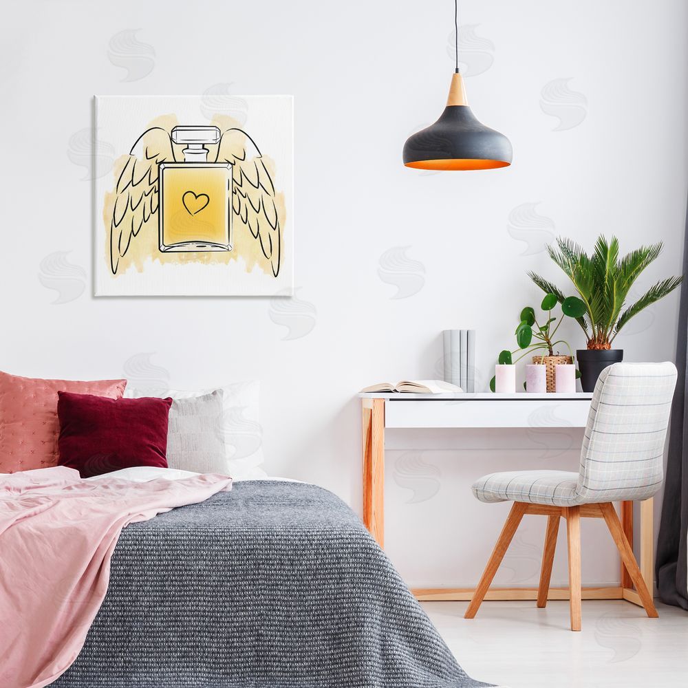 Martina Pavlova Perfume with Angel Wings Canvas Wall Art Print in Room