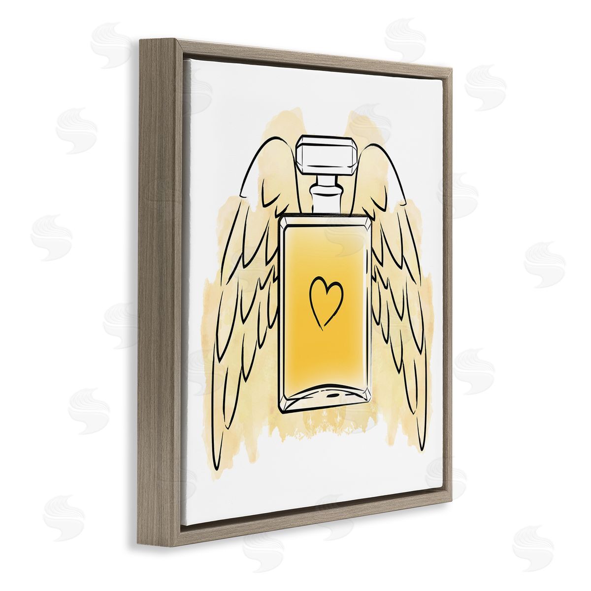 Martina Pavlova Perfume with Angel Wings Brown Floating Frame Canvas Wall Art Print