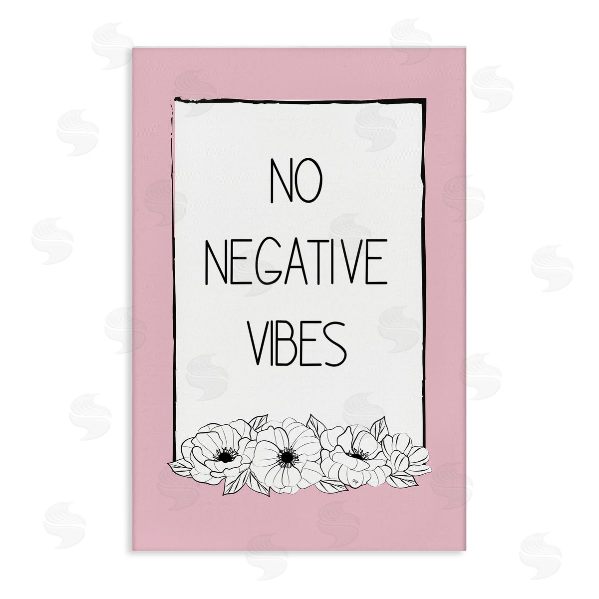 Martina Pavlova No Negative Vibes on Pink Canvas Wall Art Print