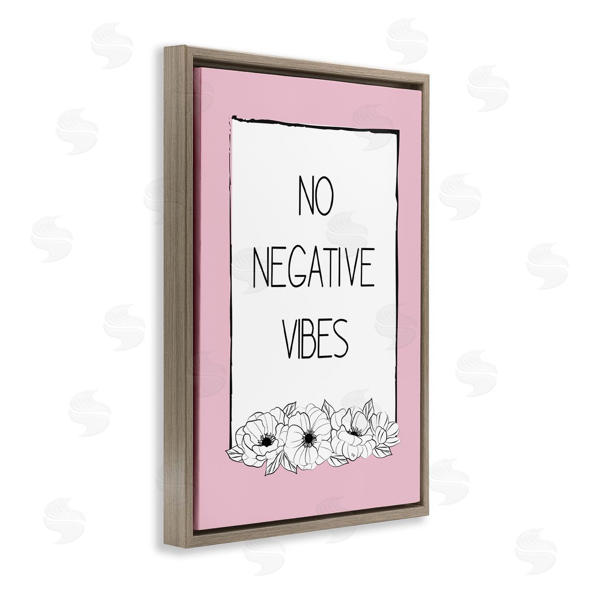 Martina Pavlova No Negative Vibes on Pink Brown Floating Frame Canvas Wall Art Print
