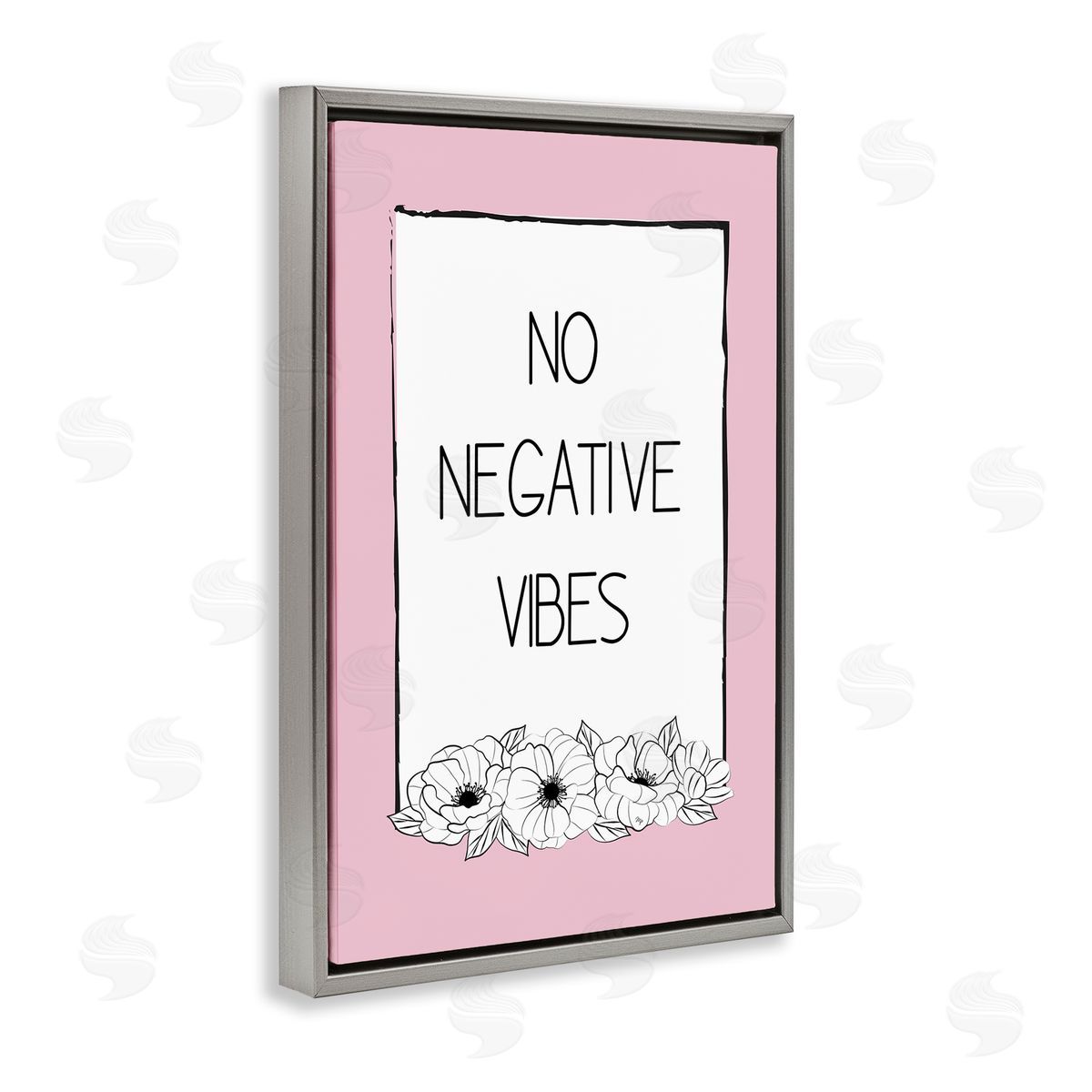 Martina Pavlova No Negative Vibes on Pink Gray Floating Frame Canvas Wall Art Print