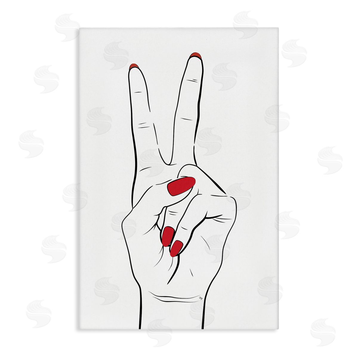 Martina Pavlova Victory Peace Sign Hand Canvas Wall Art Print
