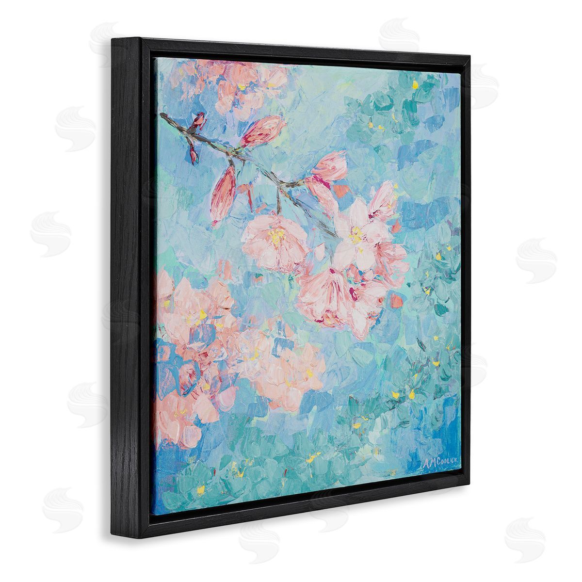 Ann Marie Coolick Yoshino Cherry Blossom Black Floating Frame Canvas Wall Art Print