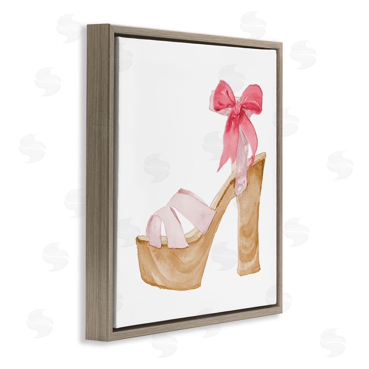 Lanie Loreth Pool Party Summer Stiletto Brown Floating Frame Canvas Wall Art Print