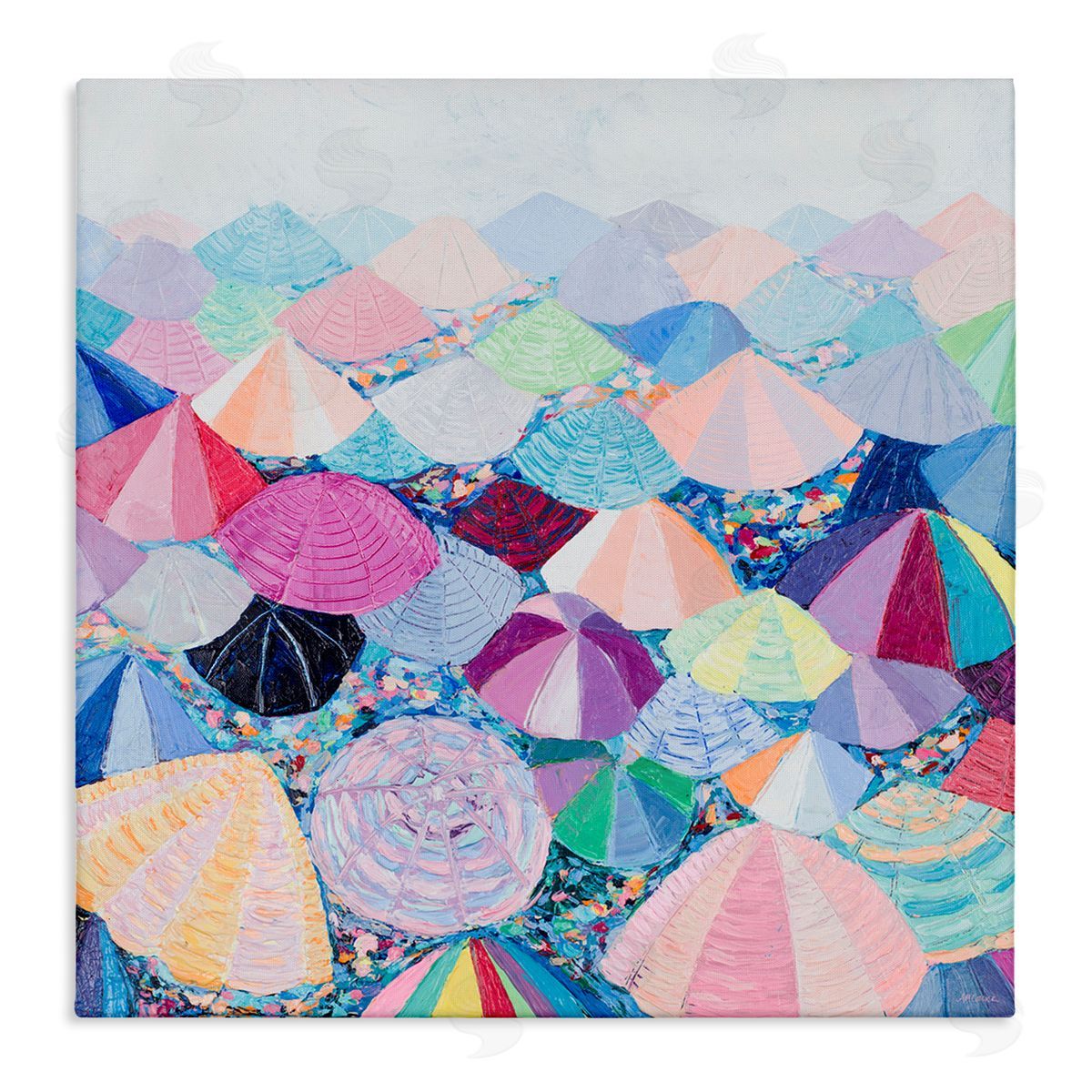 Ann Marie Coolick Pastel Umbrella Nation Canvas Wall Art Print