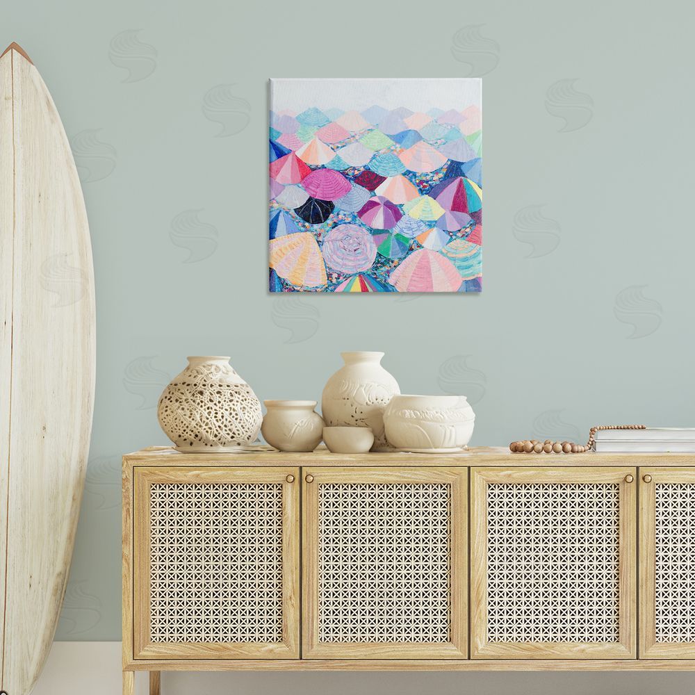 Ann Marie Coolick Pastel Umbrella Nation Canvas Wall Art Print in Room