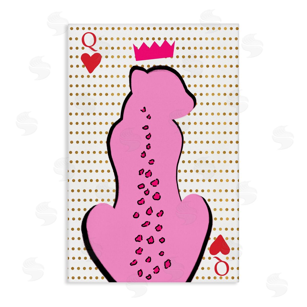 Anna Quach Queen of Hearts Leopard Canvas Wall Art Print