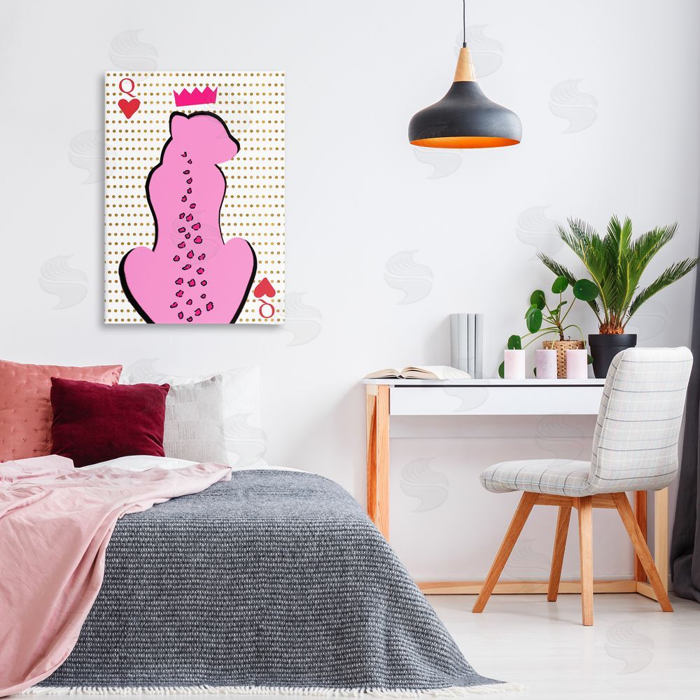 Anna Quach Queen of Hearts Leopard Canvas Wall Art Print in Room