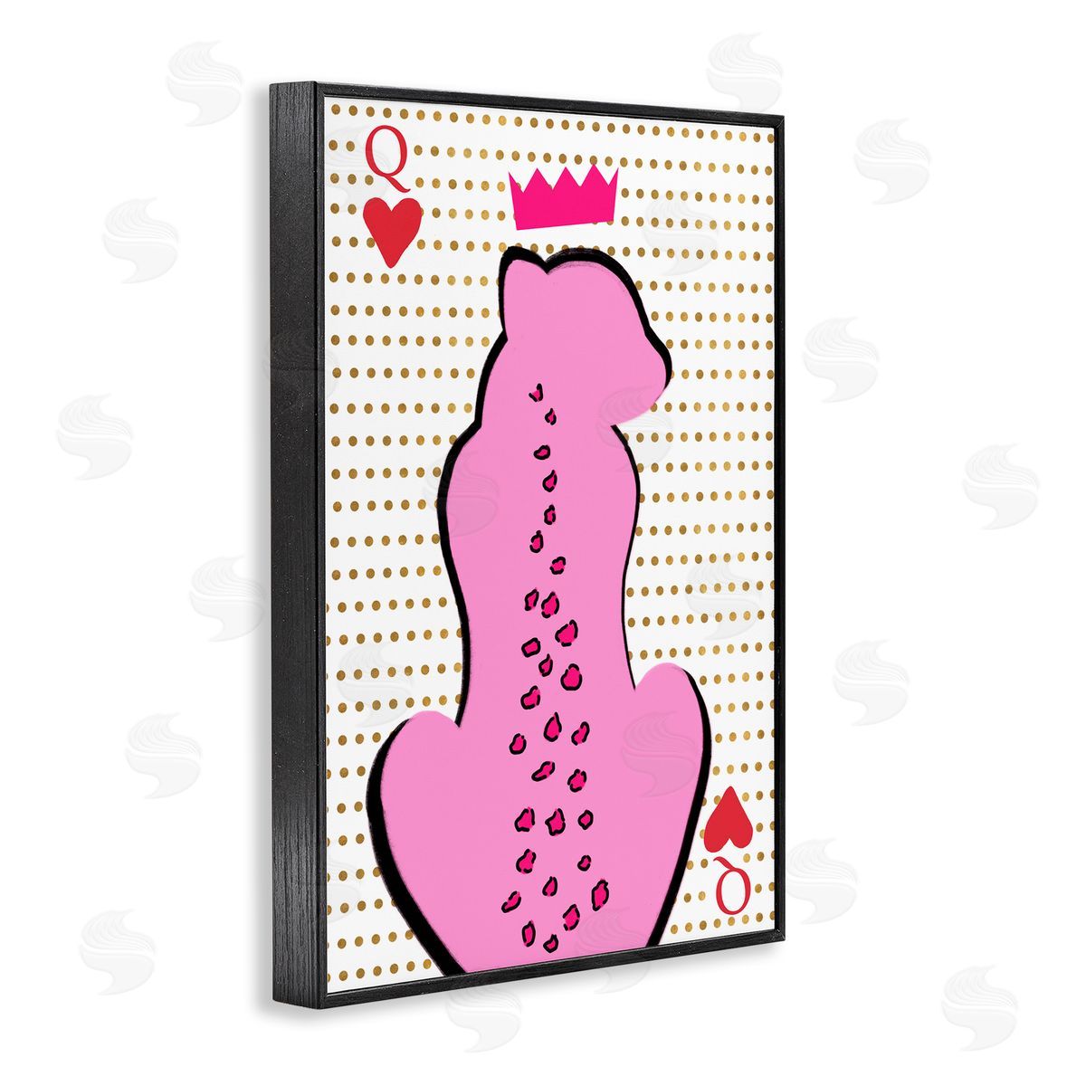 Anna Quach Queen of Hearts Leopard Black Framed Giclee Wall Art Print