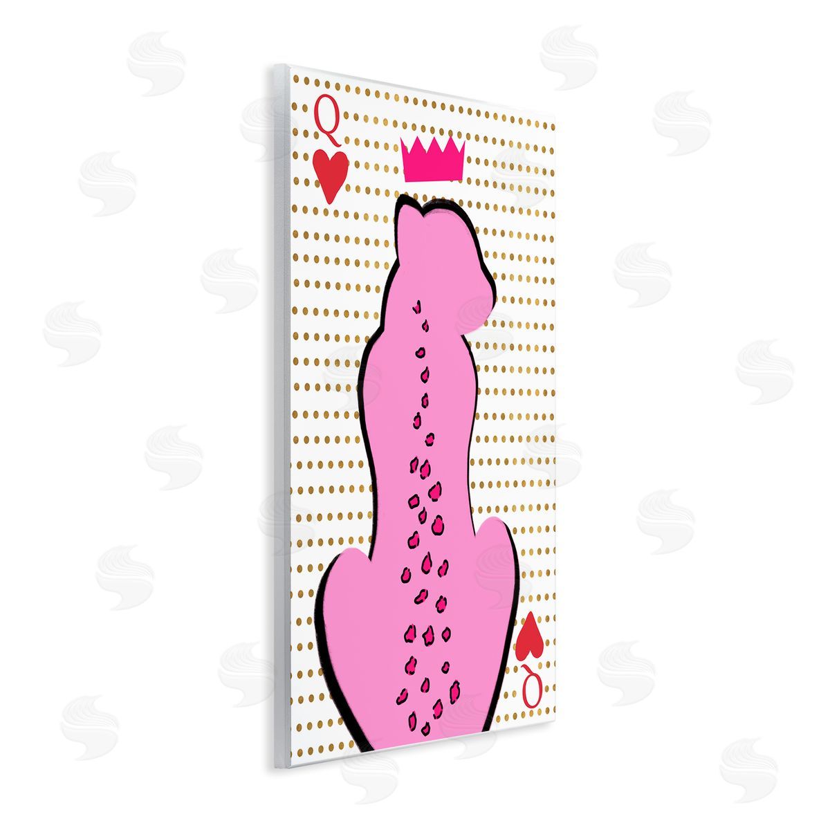 Anna Quach Queen of Hearts Leopard Wooden Wall Plaque Art Print